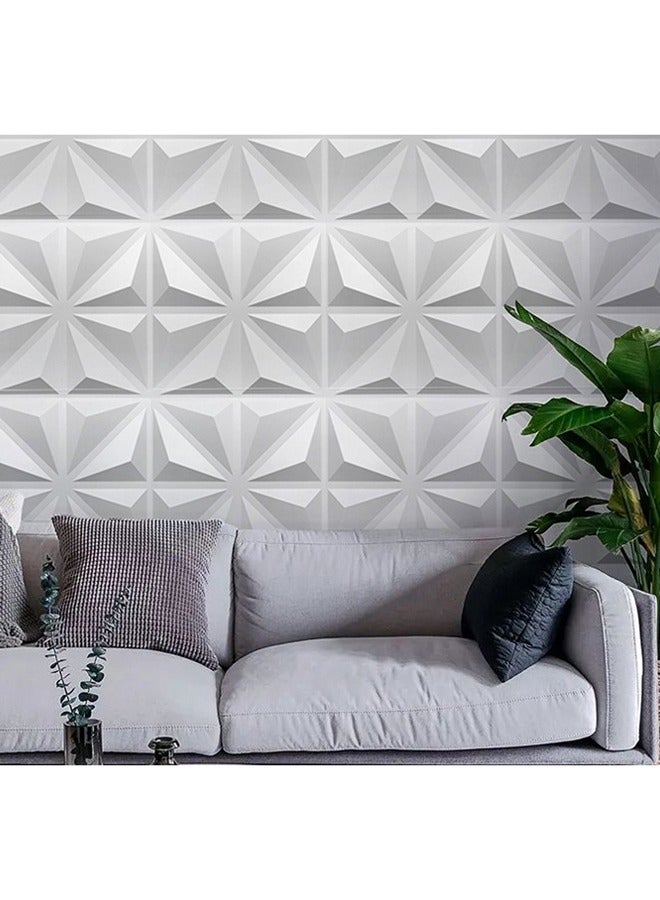 12PCS 3D Wall Panels 19.7" x 19.7" PVC Diamond Textured Wall Panel Waterproof Interior Decor Self Adhesive Removable Wallpaper Modern Wall Tiles for Bedroom Living Room Hotel Office (Diamond Texture) - Image 4