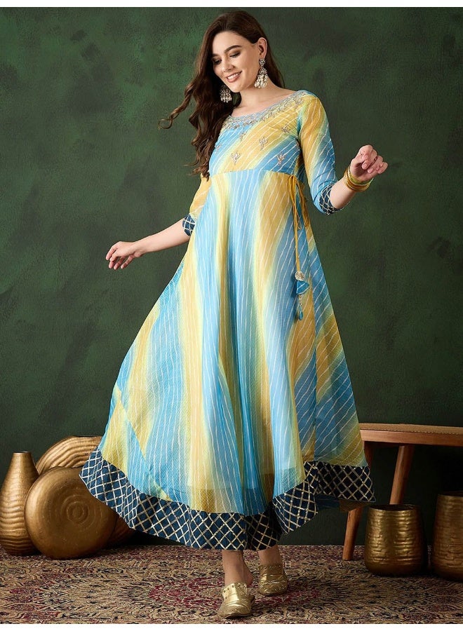 AKS Aqua Leheriya Floor length Maxi Dress  - Image 3