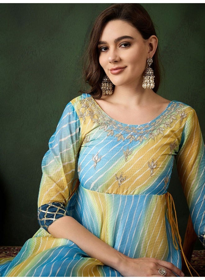 AKS Aqua Leheriya Floor length Maxi Dress  - Image 2