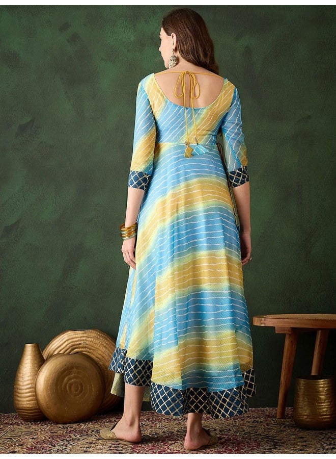 AKS Aqua Leheriya Floor length Maxi Dress  - Image 5
