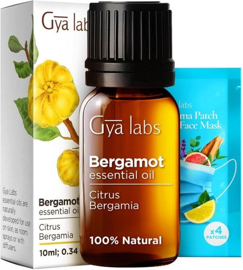 gya labs Gya Labs Bergamot Essential Oil for Diffuser - 0.34 Fl Oz - 100% Pure Natural Bergamot Oil for Skin, Hair, Shampoo Aromatherapy & Candle Making - Zesty & Refreshing Scent 