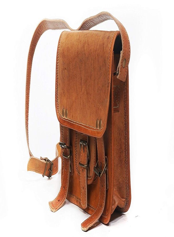RSN Unisex Leather Bags and Backpacks For College, Travelling, Camping, Cycling and Hiking - Brown - Size: LxBxH - 23x6x18 cm - Image 2