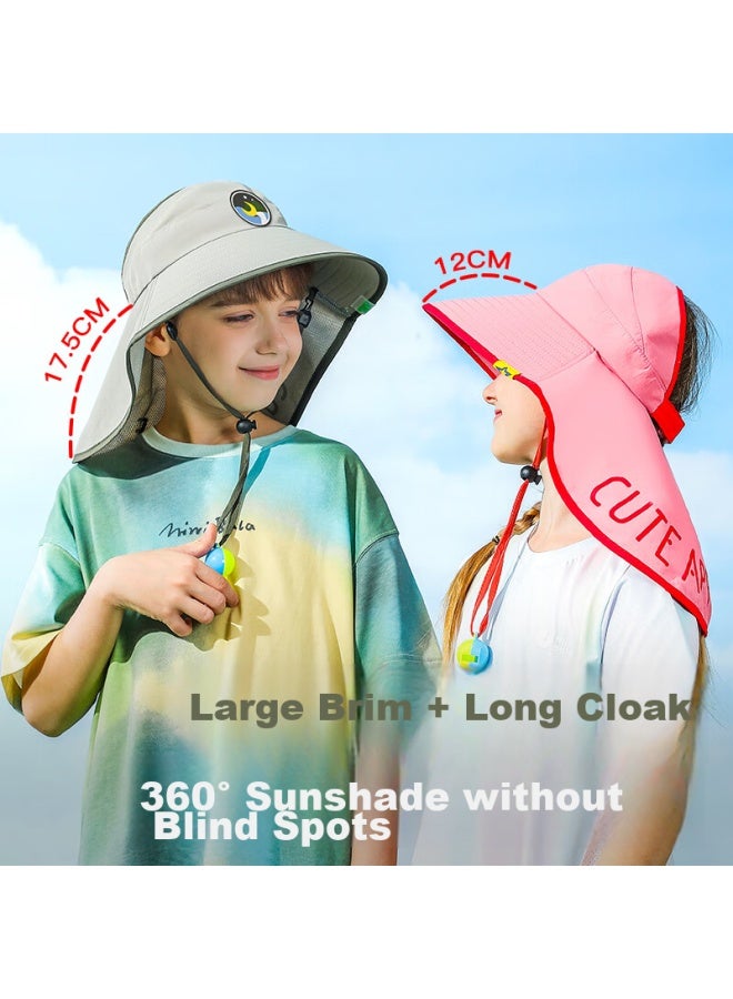Moremerry Children's Sun Protection Hat, Uv-resistant Sunhat For Boys And Girls, Baby Sun Visor, Summer Sun Hat, Beach Wide-brimmed Hat, Hiking Cap - Image 2