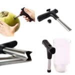 MYPS MYPS Coconut Opener Tool Easy Convenient Straw Hole Maker Food Grade Stainless Steel Coconut Opening Tool Pouch Tap for Coconut Water Juice - Image 3