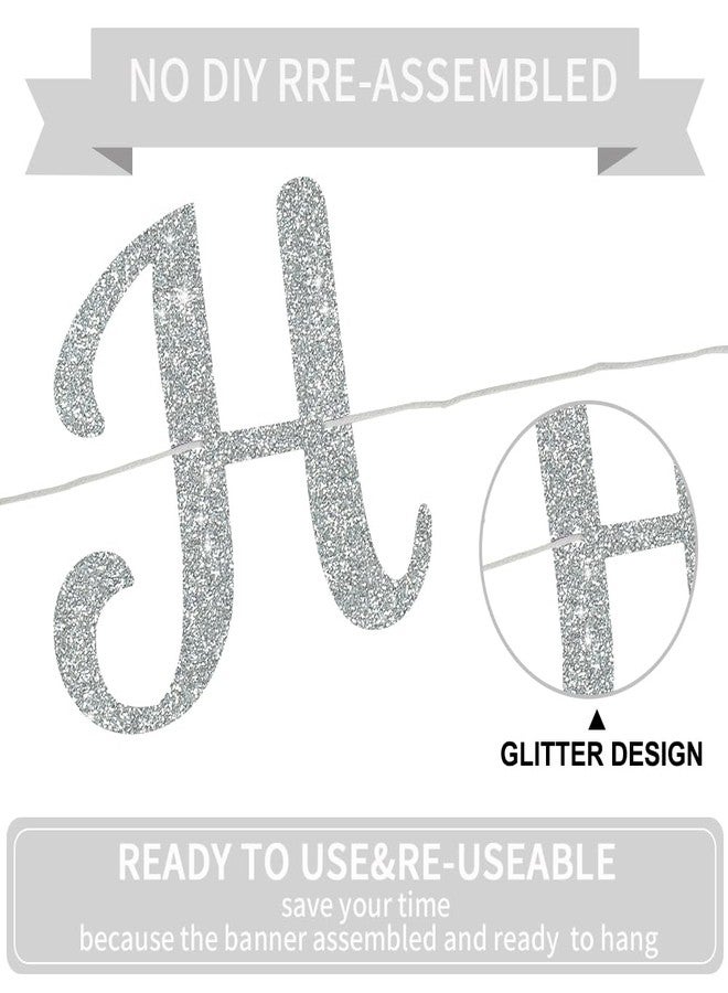 بيشيدا لافتة "خطوبة سعيدة" لامعة من بيشيدا - لا تحتاج إلى تركيب يدوي، زينة لحفلات الخطوبة، لافتة إكليل العروس، لوازم حفلات الزفاف (فضي) - Image 3