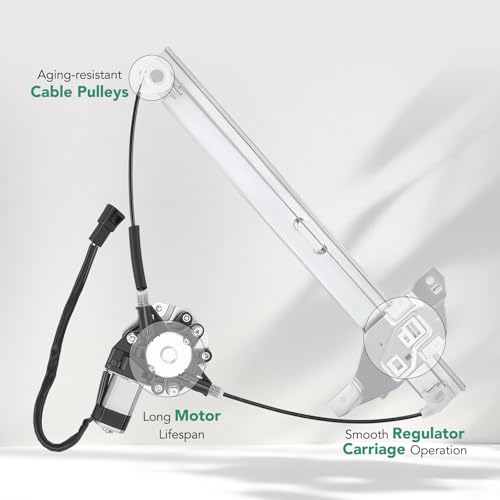 YHTAUTO Front Driver Side Power Window Regulator with 2-Pin Motor Assembly Compatible with Chevrolet Impala 2006-2013 3.5L 3.6L 3.9L 5.3L, Impala Limited 2014-2016 3.6L, Sedan - Image 4