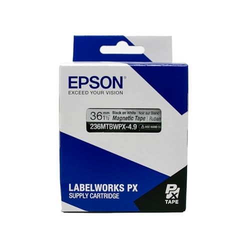 LABELWORKS 236MTBWPX-4.9 Magnetic Tape Cartridge - Black on White Magnet Label Maker Tape - 1.5" (36MM) Wide, 4.9 ft, White - Image 4