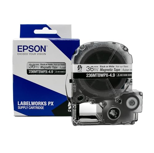 LABELWORKS 236MTBWPX-4.9 Magnetic Tape Cartridge - Black on White Magnet Label Maker Tape - 1.5" (36MM) Wide, 4.9 ft, White - Image 3