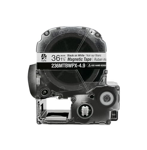 LABELWORKS 236MTBWPX-4.9 Magnetic Tape Cartridge - Black on White Magnet Label Maker Tape - 1.5" (36MM) Wide, 4.9 ft, White - Image 5