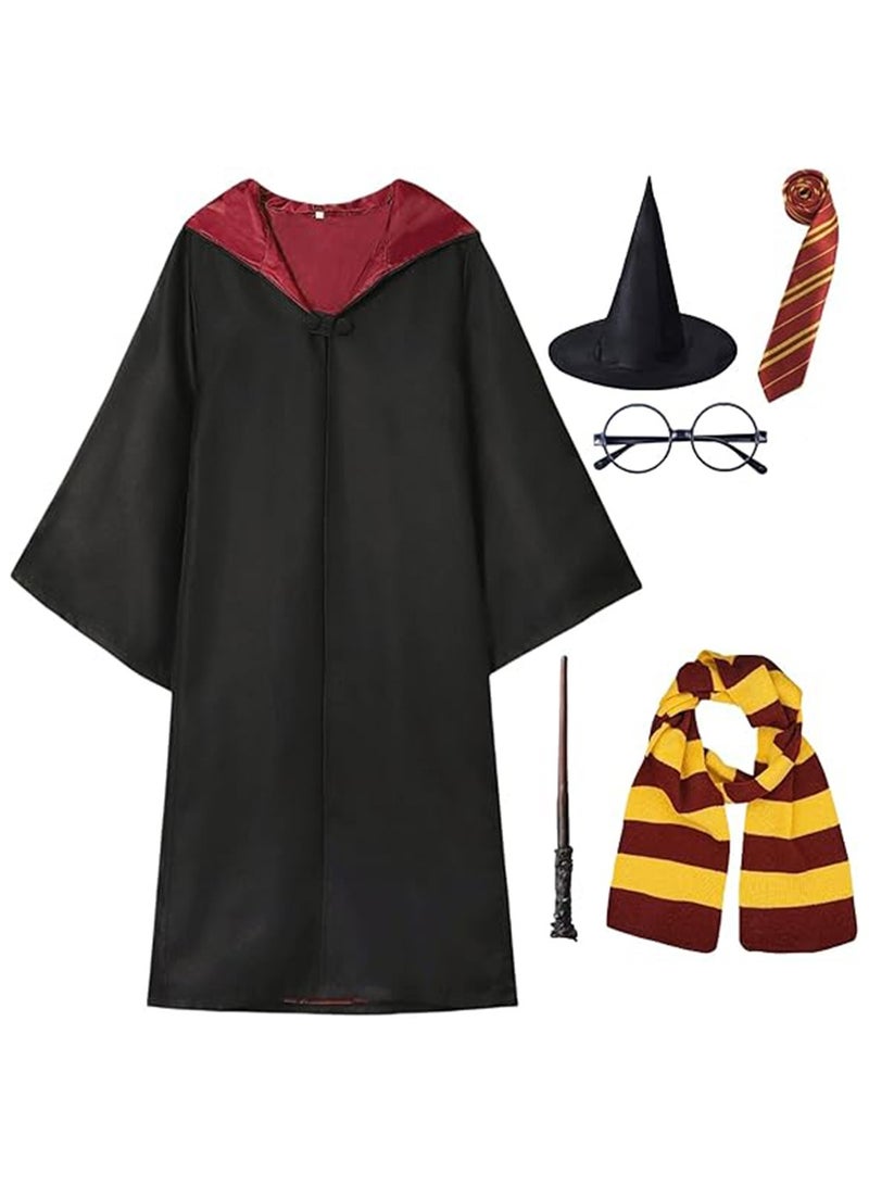 NNEWVANTE Wizard Costume for Kids & Teens, Wizard Robe Cosplay for Boys Girls Dress Up, Themed Parties,M(8Y-12Y) - Image 1