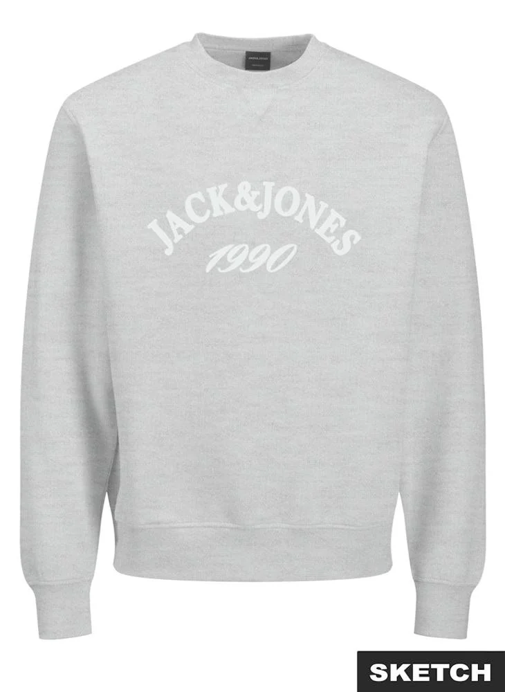 JACK & JONES Logo Regular Fit Crew Neck Sweatshirt