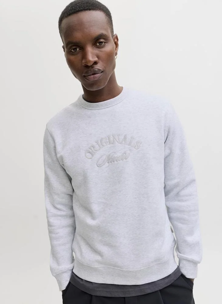JACK & JONES Logo Regular Fit Crew Neck Sweatshirt