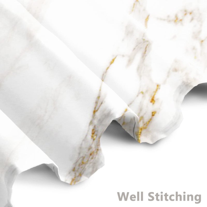 AWERT Abstract Minimalism White and Gold Ink Art Marble Shower Curtain for Bathroom Modern High Definition Printing Waterproof Shower Curtain with Hooks Bathroom Decor 72x72inch - Image 3