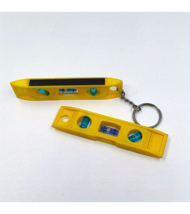 Yellow Keychain Spirit Level Ruler Tiny Water Bubble Measuring Tool - Image 4