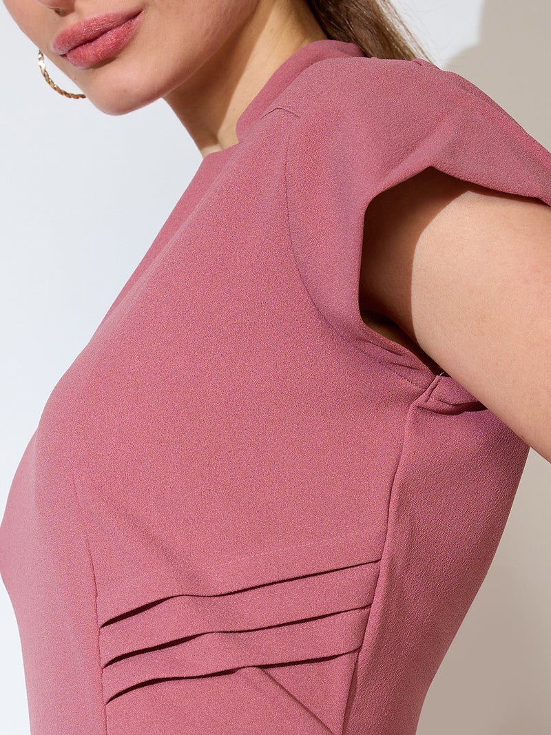 globus Globus Women V-Neck Cap Sleeves Sheath Midi Workwear Dress  - Image 4