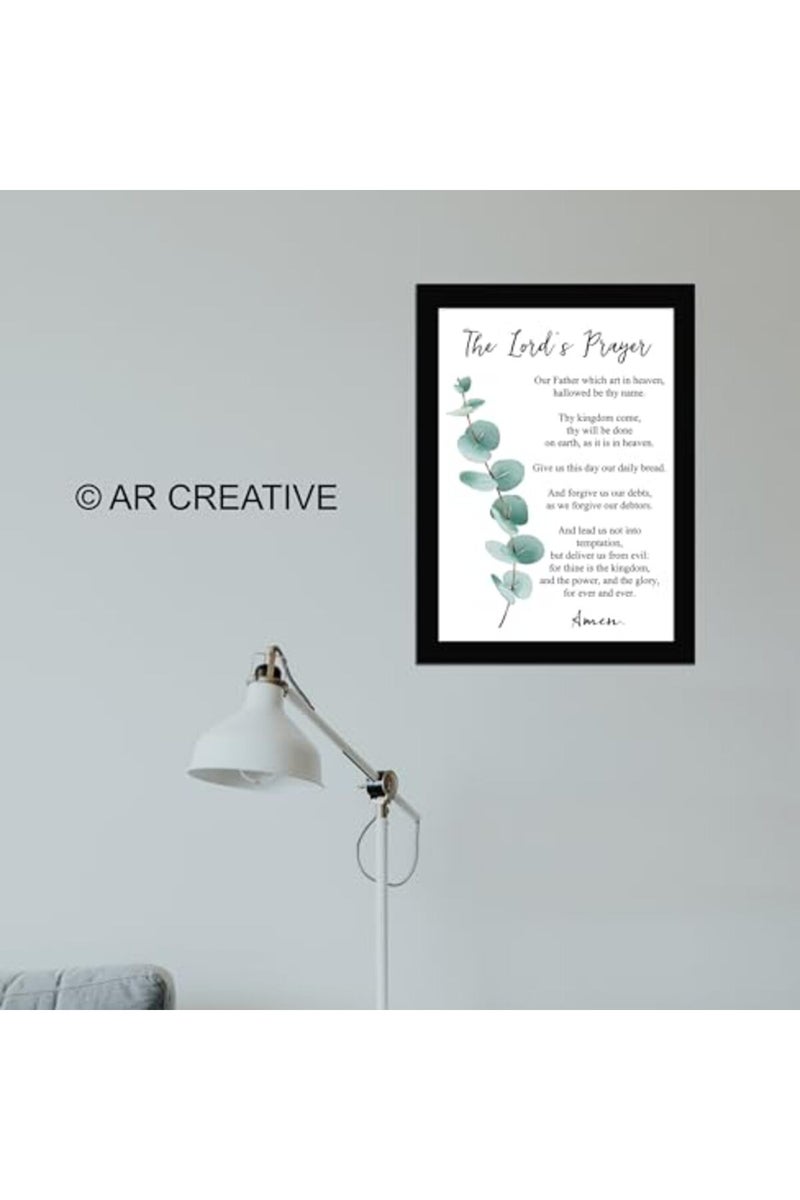 AR Creative The Lords Prayer - Leaves Printed, Bible Verse Wall Photo Framed Wall Poster, Bible Quotes Print with Frame, Home (13.6 inch x 10.2 inch) Multicolor - Image 4