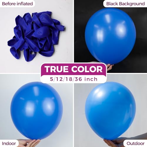 Bezente Royal Blue Latex Party Balloons 150 Pack 5 inch Matte Small Blue Helium Balloons for Birthday Bridal Shower Graduation Baseball Nautical Party Decorations - Image 5