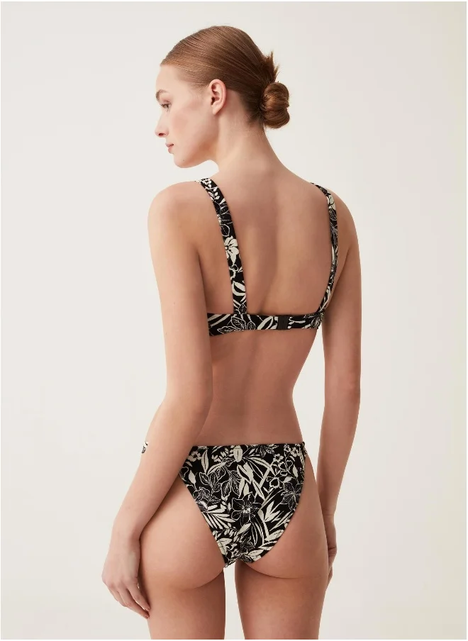 او في اس Ovs Bralette Bikini Top With Floral Print