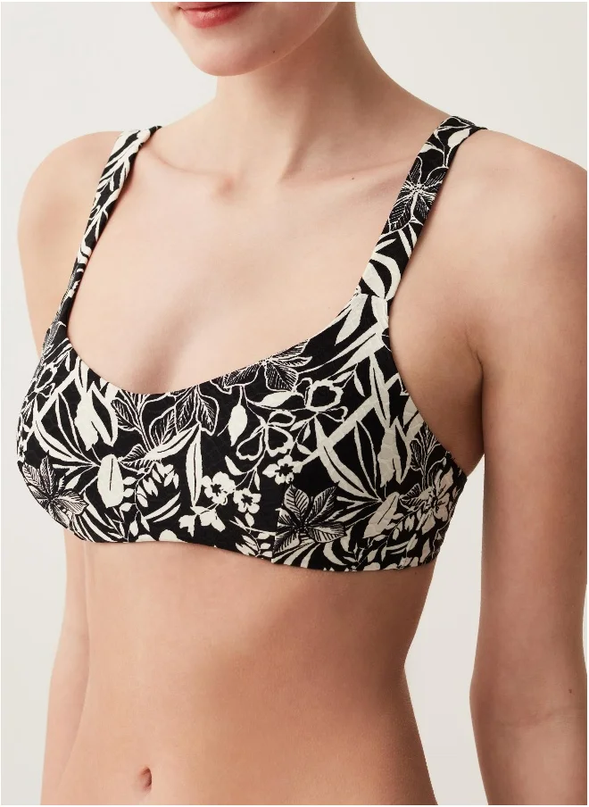 او في اس Ovs Bralette Bikini Top With Floral Print