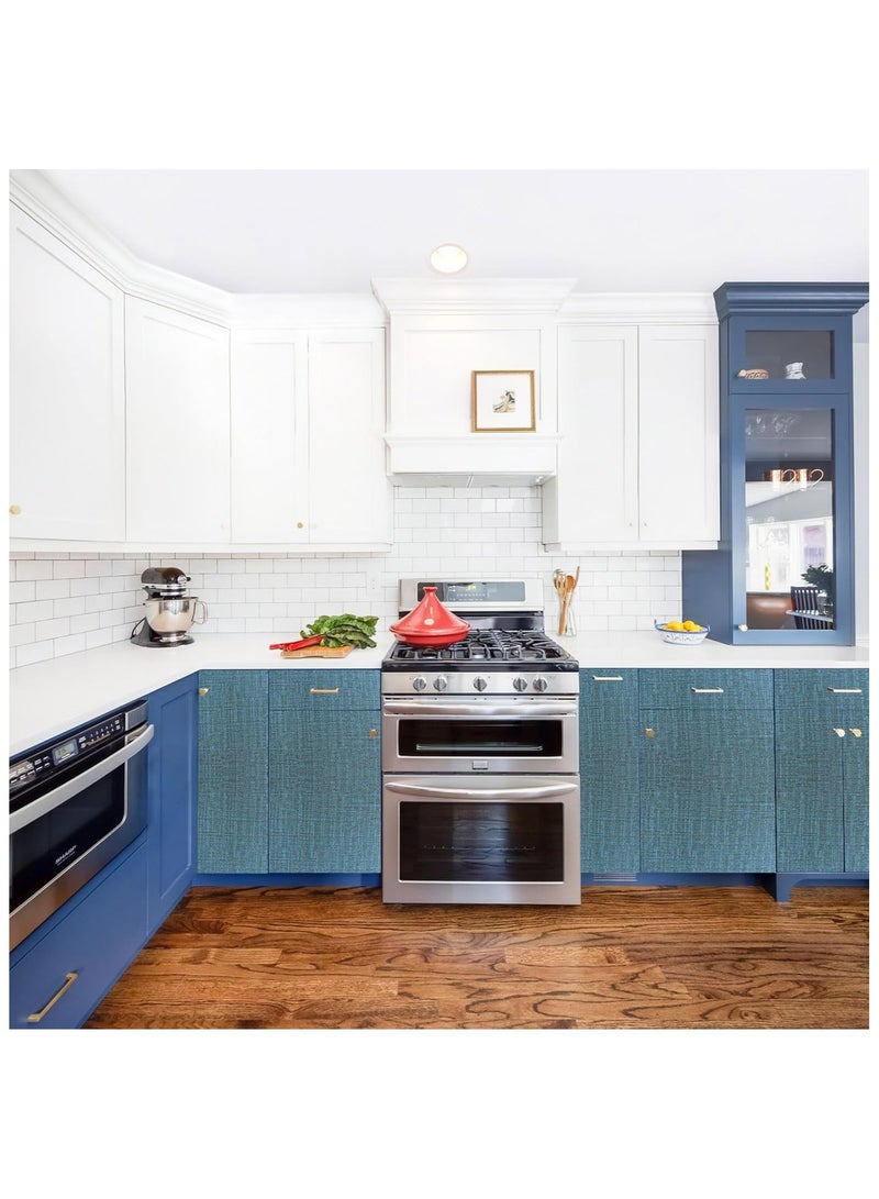 آنا ورق حائط ذاتي اللصق سميك بنمط محزز رمادي داكن (40 سم × 5 م) - Image 4