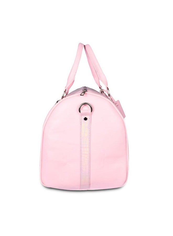 STRUTT Premium Pink Leatherette Duffel Bag for Travel for Women Ii Spacious Ii Lightweight Weekender Ii Perfect Gym Bag for Women, 22 cm - Image 4