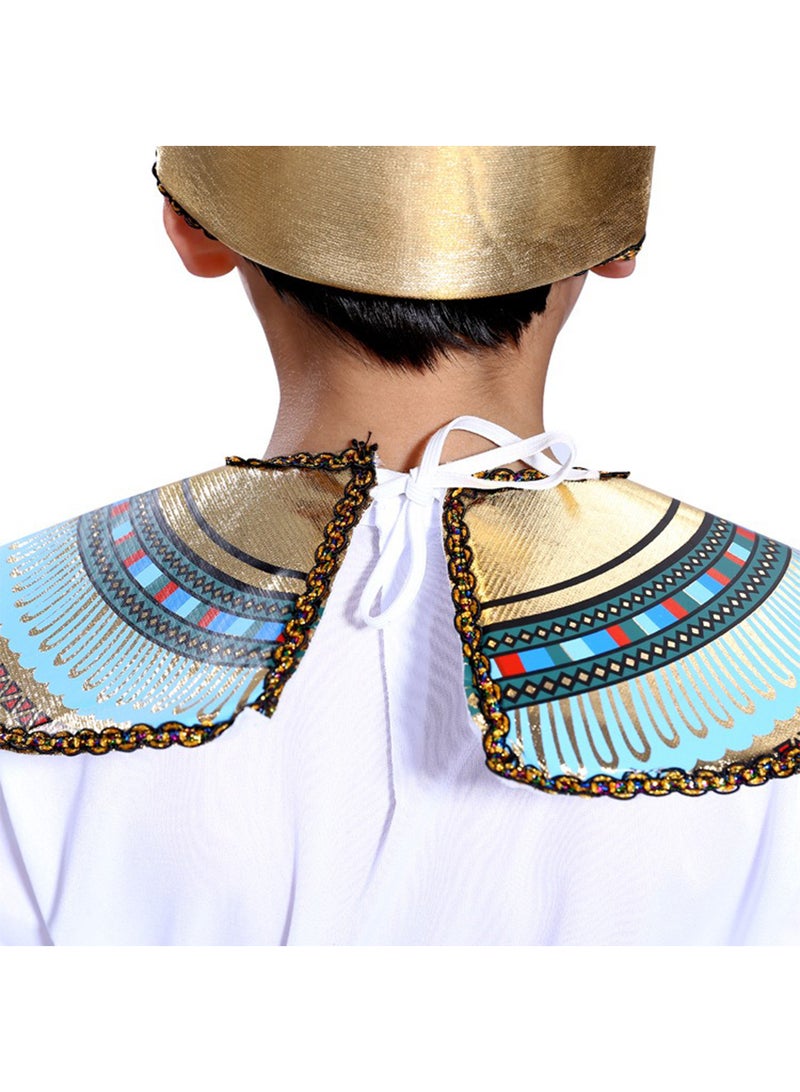 5 Piece set Boy Ancient Egypt Egyptian Pharaoh Cleopatra Prince Cosplay Costume For Kids Carnival party With Accessories  - Image 4