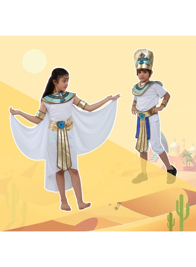 5 Piece set Boy Ancient Egypt Egyptian Pharaoh Cleopatra Prince Cosplay Costume For Kids Carnival party With Accessories - Image 4