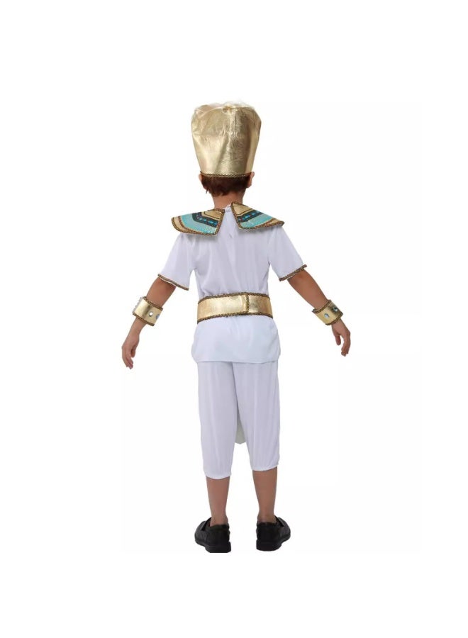 5 Piece set Boy Ancient Egypt Egyptian Pharaoh Cleopatra Prince Cosplay Costume For Kids Carnival party With Accessories - Image 3