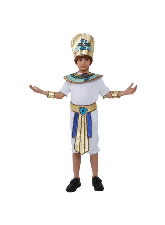 5 Piece set Boy Ancient Egypt Egyptian Pharaoh Cleopatra Prince Cosplay Costume For Kids Carnival party With Accessories - Image 1