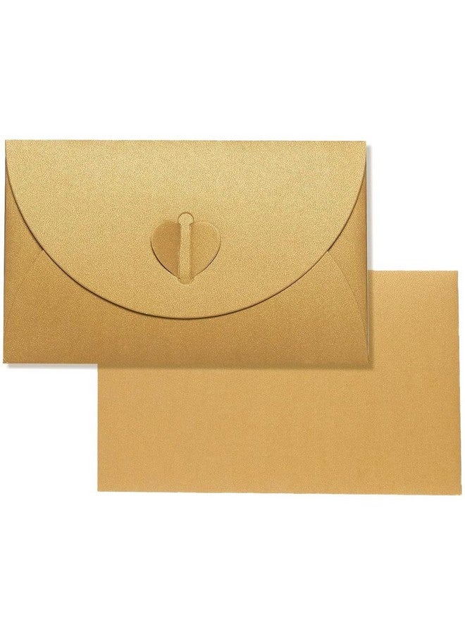 Juvale 24 Pack Golden Craft Photo Gift Envelopes With Heart Clasps, With White Paper Postcard Inside, 6.8 X 4.3 Inches - Image 5