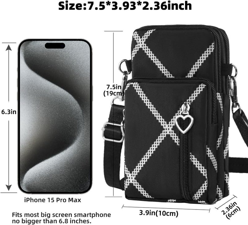 JANKS Small Crossbody Bag for Women - Mini Phone Purses with Crossbody Strap and Wallet - Nylon Arm Bag - Image 2