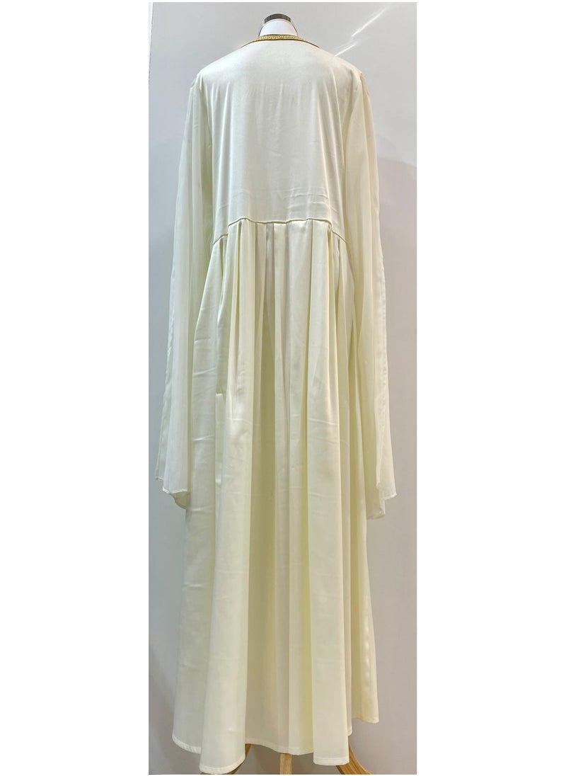 ANOHI TEXTILES - Chiffon with Crepe Embroidered Dress Color Off-White - Image 1