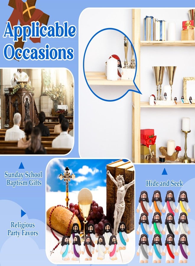 Bememo 12 Pcs Little Jesus Figure Original Rubber Pocket Toys to Hide and Seek March for Jesus Religious Party Favors Sunday School Baptism Gifts(Vibrant Colors) - Image 5