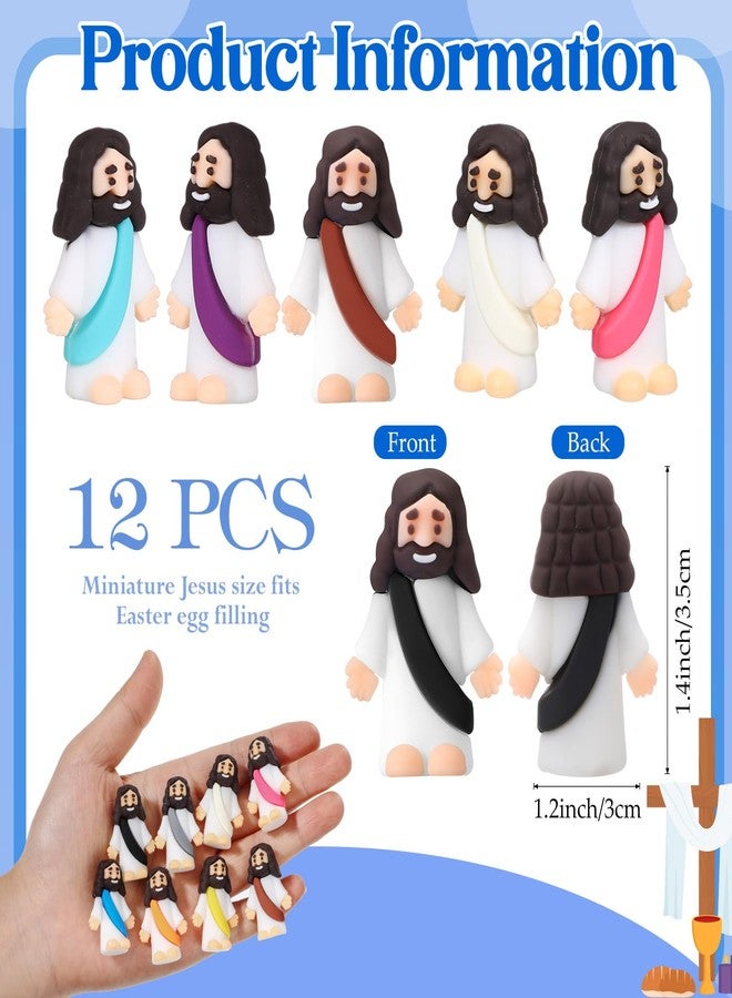 Bememo 12 Pcs Little Jesus Figure Original Rubber Pocket Toys to Hide and Seek March for Jesus Religious Party Favors Sunday School Baptism Gifts(Vibrant Colors) - Image 2