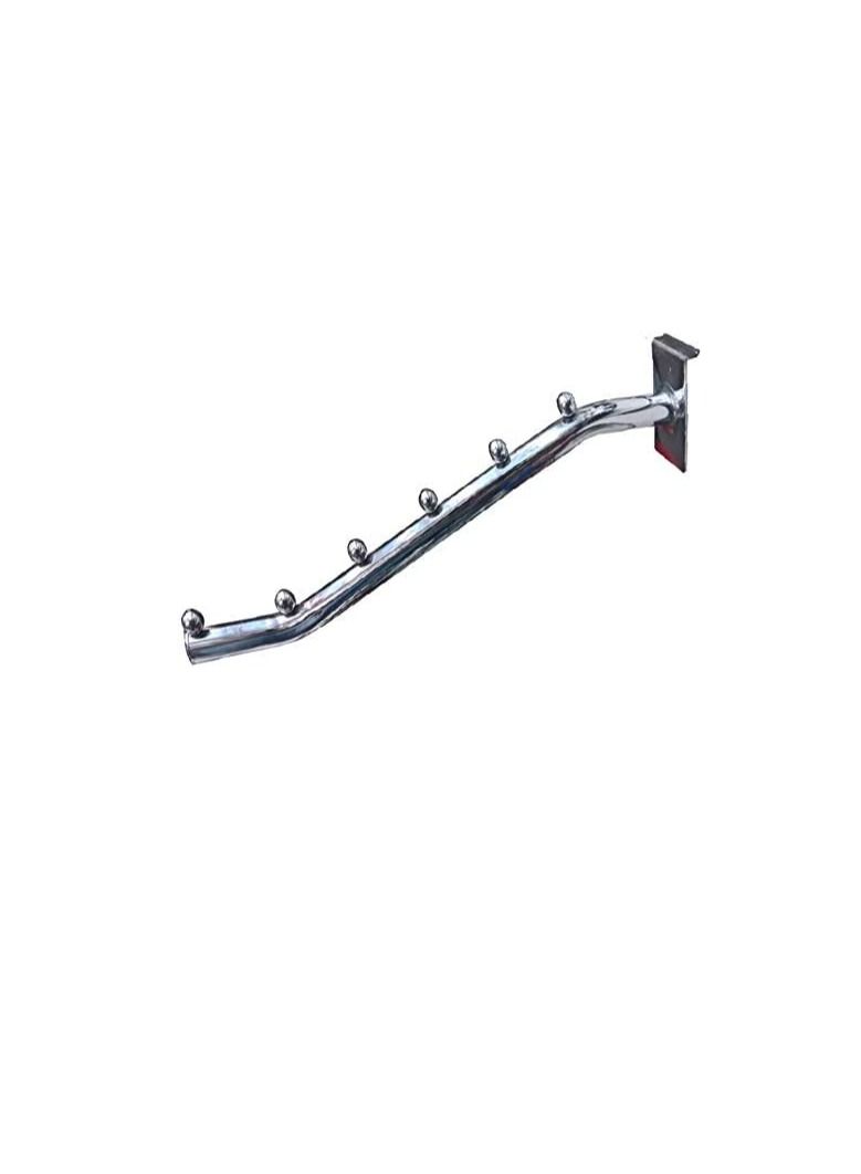 Steel Cloth Slide 6 Balls Wall Hanger - 18 Inch, Silver  - Image 2