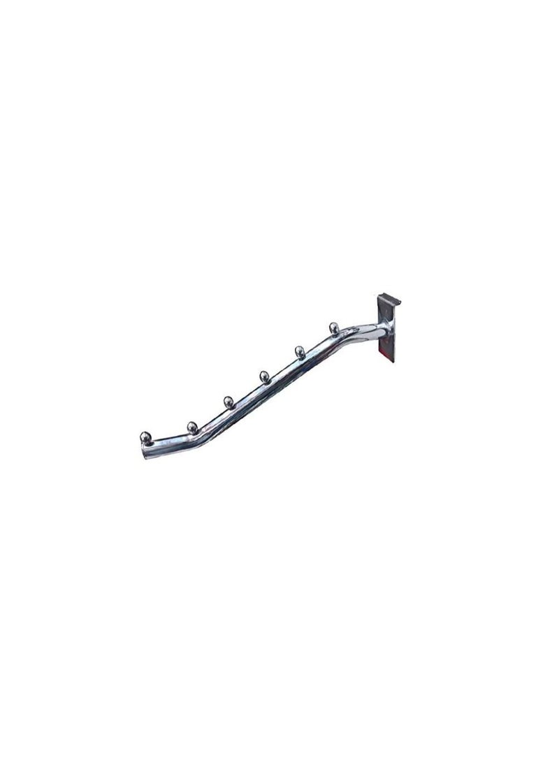 Steel Cloth Slide 6 Balls Wall Hanger - 18 Inch, Silver  - Image 3