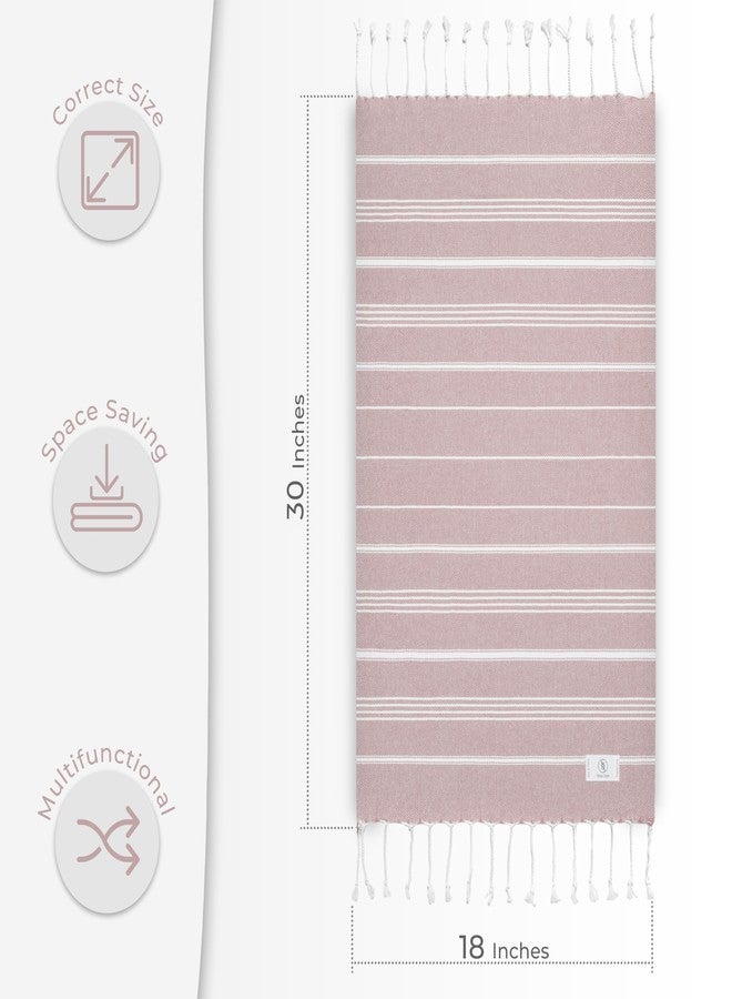 Ossano Decorative Turkish Hand Towels - Thin & Cute - Set of 2 (30" x 18") - for Powder Room & Bathroom - Multifunctional as - Guest Towels for Bathroom, Hand Towel for Kitchen, Face Cloths - Powder - Image 4