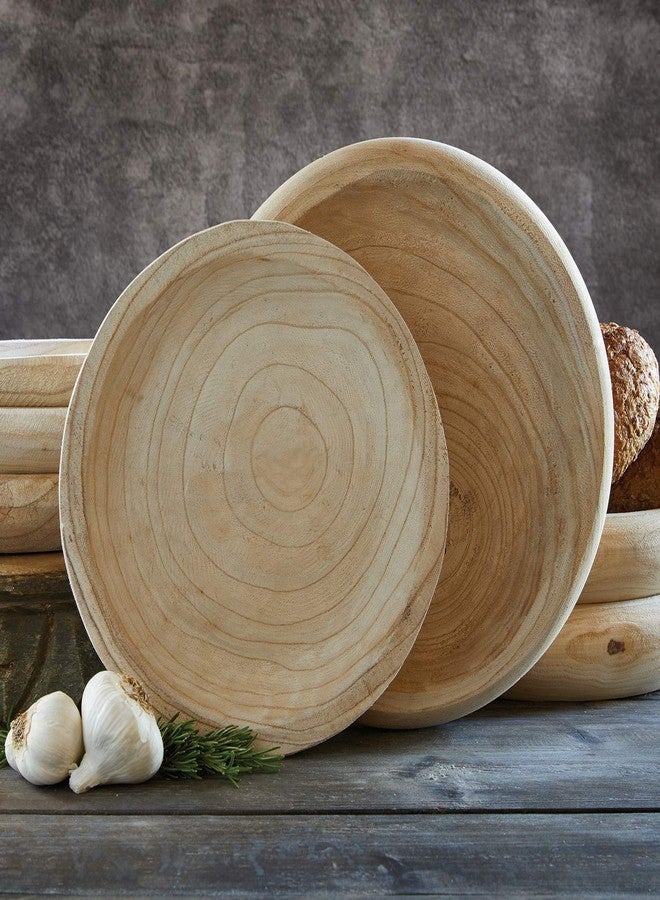 Santa Barbara Design Studio Hand Carved Paulownia Wood Serving Bowl, Medium, Natural - Image 3