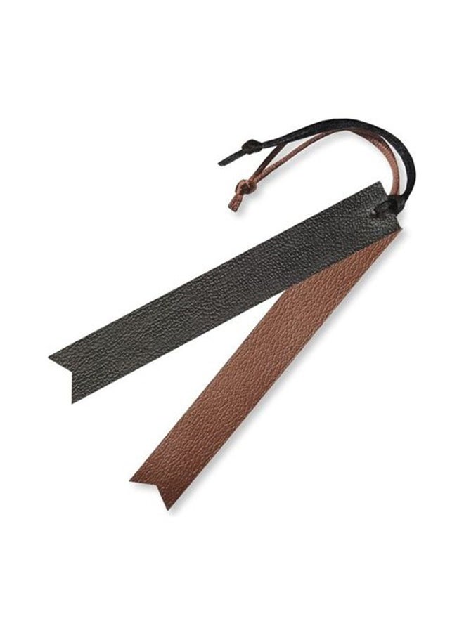 LeArt Genuine Camel Leather Bookmarks - Handmade Bookmark Leather (15x2 cm) | Bookmarks for Adults, Kids, Readers, Men & Women | Gifts for Book Lovers (Black & Brown)  - Image 1