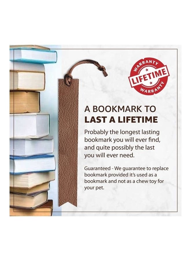 LeArt Genuine Camel Leather Bookmarks - Handmade Bookmark Leather (15x2 cm) | Bookmarks for Adults, Kids, Readers, Men & Women | Gifts for Book Lovers (Black & Brown)  - Image 2