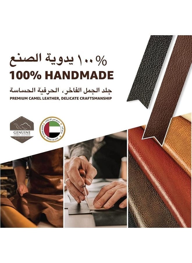 LeArt Genuine Camel Leather Bookmarks - Handmade Bookmark Leather (15x2 cm) | Bookmarks for Adults, Kids, Readers, Men & Women | Gifts for Book Lovers (Black & Brown)  - Image 5