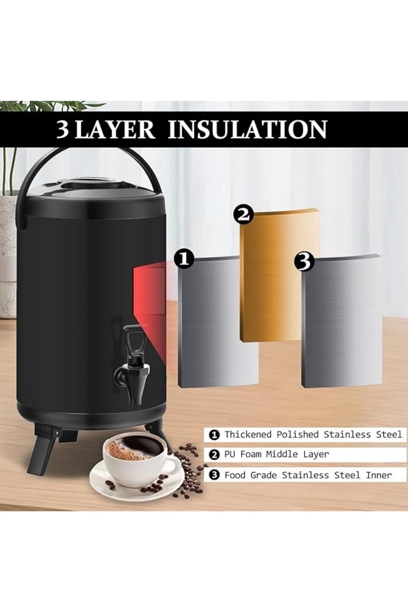 BIG MAX Insulated Beverage Dispenser, Stainless Steel Hot and Cold Drink Dispenser with Spigot – Thermal Coffee Urn, Juice Water Milk Container for Party, Buffet, Catering & Home Use (10L) - Image 4