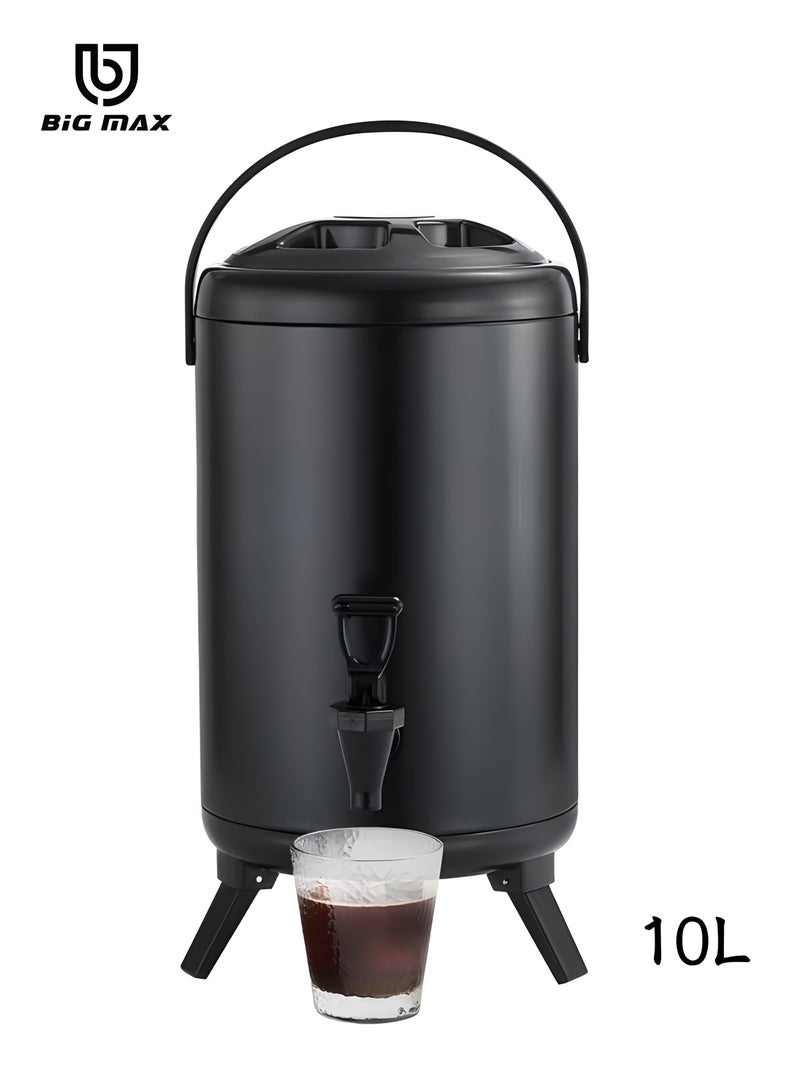 BIG MAX Insulated Beverage Dispenser, Stainless Steel Hot and Cold Drink Dispenser with Spigot – Thermal Coffee Urn, Juice Water Milk Container for Party, Buffet, Catering & Home Use (10L) - Image 1