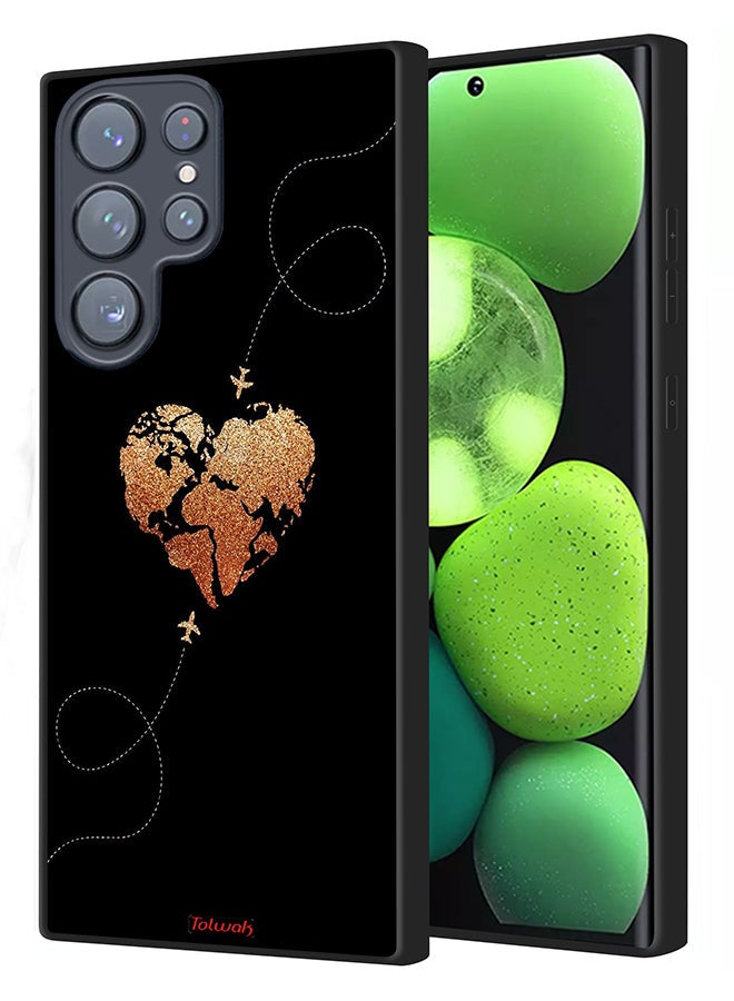 Tolwak Samsung Galaxy S23 Ultra 5G Protective Case Cover Airplanes Touching Heart - Image 1