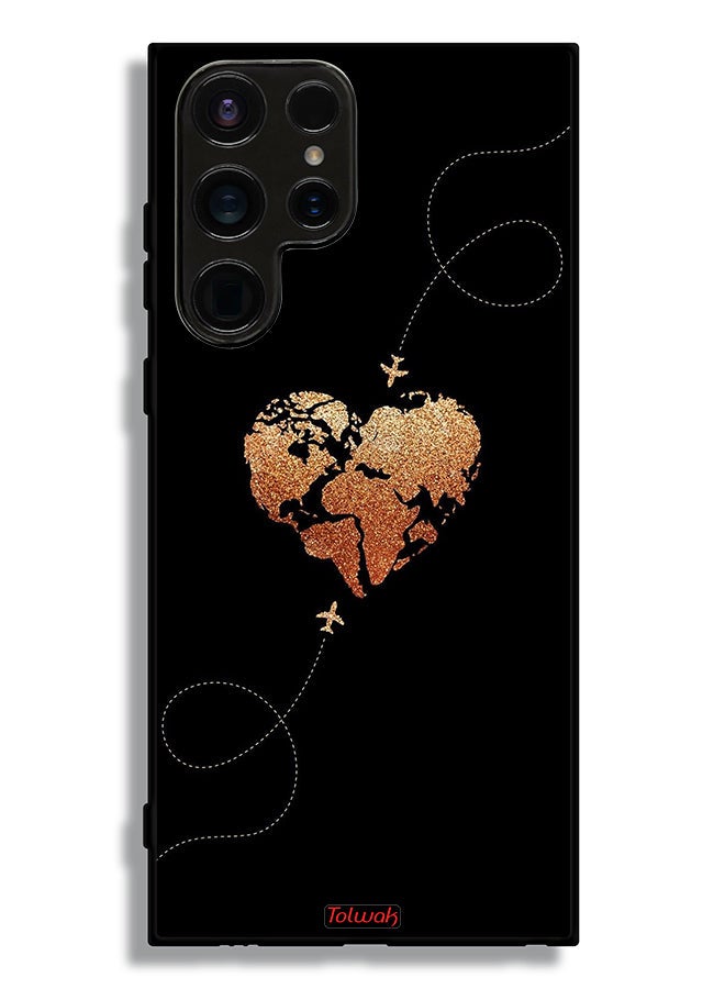 Tolwak Samsung Galaxy S23 Ultra 5G Protective Case Cover Airplanes Touching Heart - Image 3