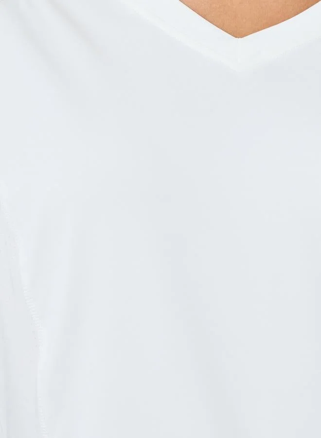 Styli Active  Back Inverted U Shape Mesh Insert Long Sleeve Top for Women | Best Price UAE