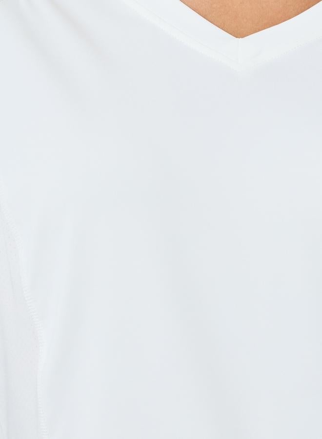 Styli Active Back Inverted U Shape Mesh Insert Long Sleeve Top - Image 3