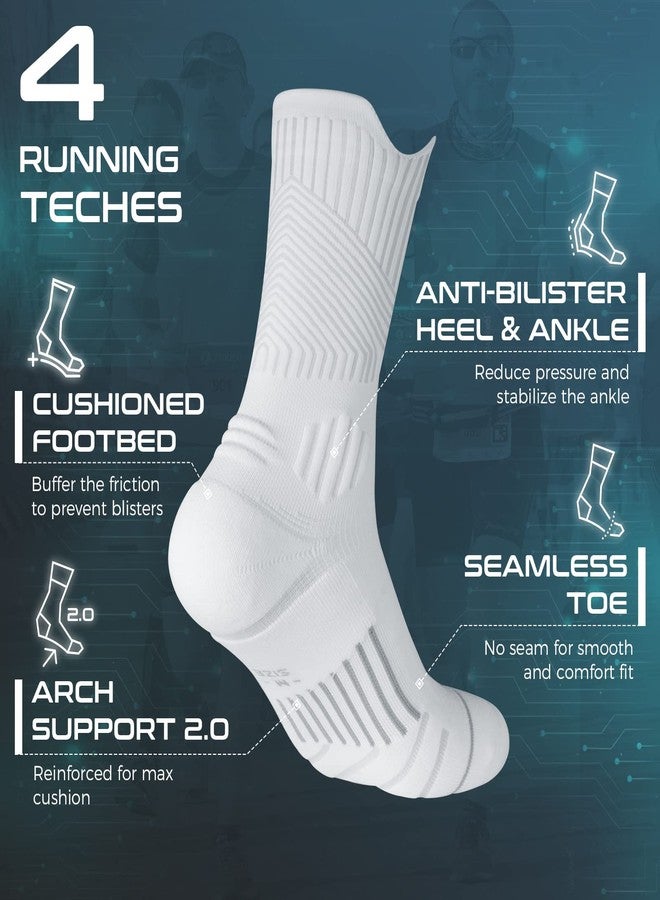 Rahhint Coolmax Compression Running Socks 3 Pairs, Cushion Crew Socks, Anti-Blister Moisture Wicking Athletic Hiking Socks - Image 5