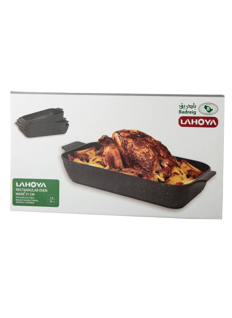 Badraig A Brown Rectangular Granite Oven Tray 42*24 Cm  - Image 5
