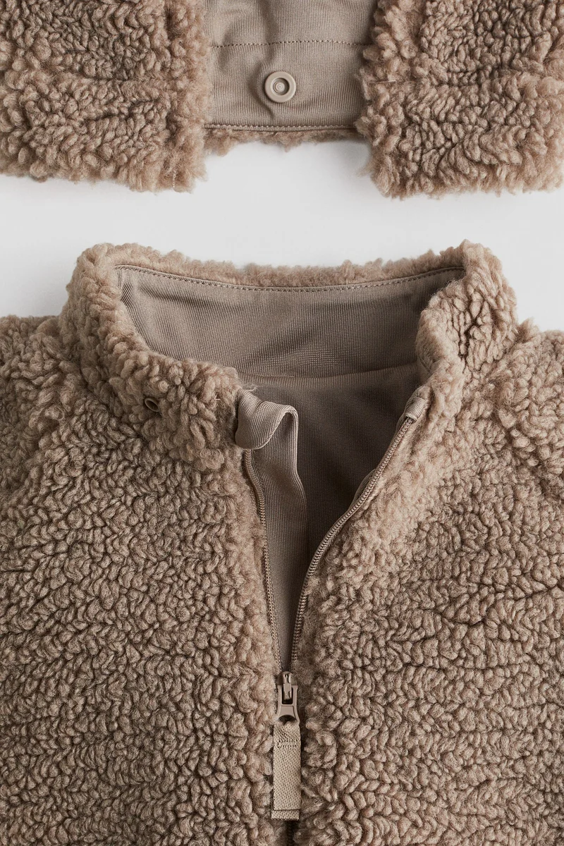 H&M Hooded pile jacket